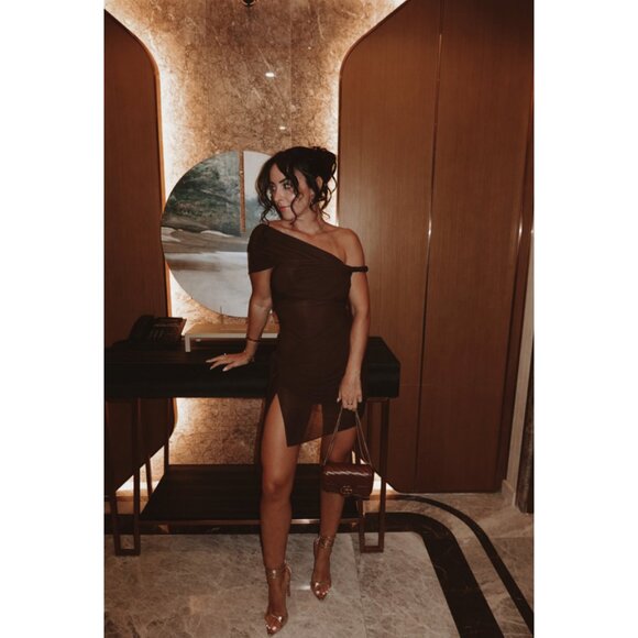 RONNY KOBO Izel Dress in Brown Size Large